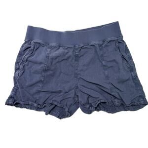 Faherty Arlie Day & Trade Shorts Women's XS Blue Linen Blend Stretch Pull On